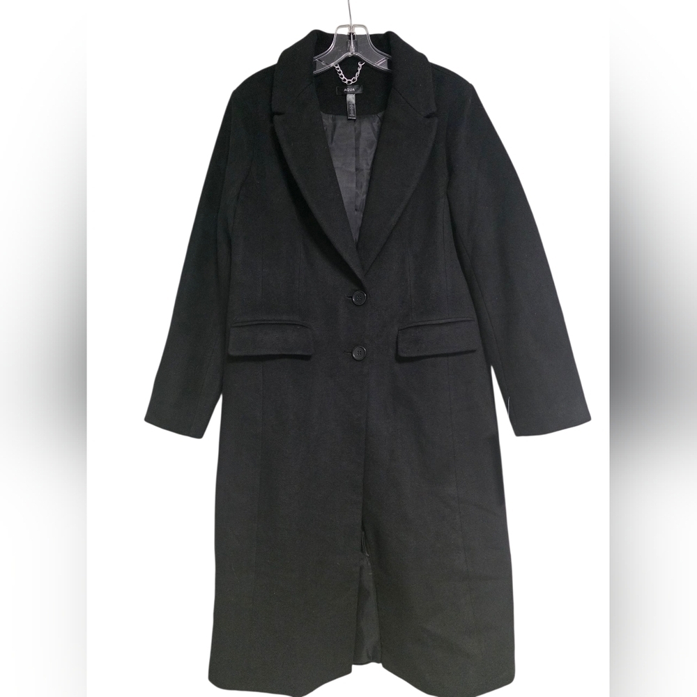 Aqua Classic Black Trench Coat Size Small NWT